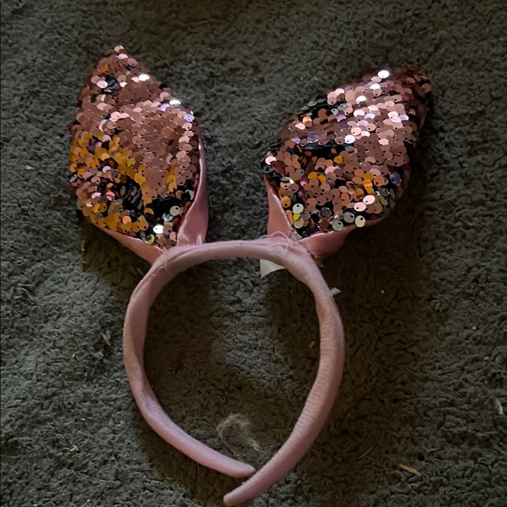 George Pink Sequin Bunny Ears Headband